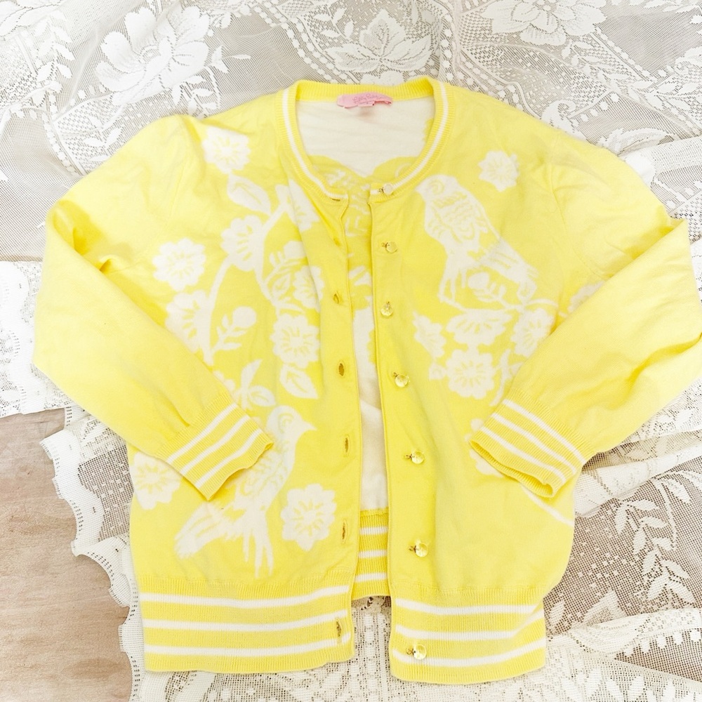 Lilly Pulitzer Yellow Knit Cardigan